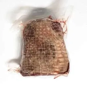 Bison bottom round roast in vacuum-sealed freezer pack